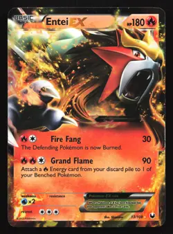 Entei EX 13/108 Dark Explorers Ultra Rare Pokemon Card - Image 1