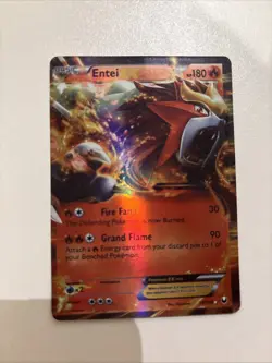 Pokemon 2012 TCG Card Entei EX 13/108 Dark Explorers Ultra Rare B&W Black White - Image 1