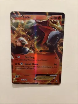 Pokemon 2012 TCG Card Entei EX 13/108 Dark Explorers Ultra Rare B&W Black White - Image 3
