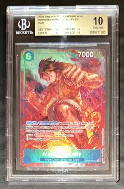 ONE PIECE BGS 10 MONKEY. D. LUFFY OP02-062 PARAMOUNT WAR ENGLISH 2023! - Image 1