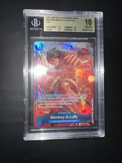 ONE PIECE BGS 10 MONKEY. D. LUFFY OP02-062 PARAMOUNT WAR ENGLISH 2023! - Image 3