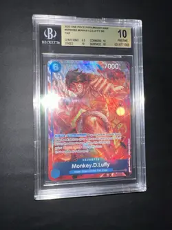 ONE PIECE BGS 10 MONKEY. D. LUFFY OP02-062 PARAMOUNT WAR ENGLISH 2023! - Image 4