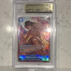 Monkey D. Luffy OP02-062 ALT ART Parallel Paramount War BGS Beckett 10 - Image 2