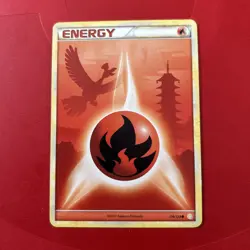 Pokemon TCG HGSS Ho-Oh 116/123 Fire Energy Non Holo Common - Image 1