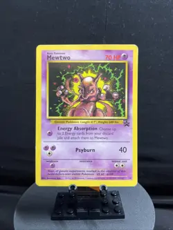Mewtwo Vintage Black Star Promo Pokemon Card # 14 WOTC MP-HP - Image 1