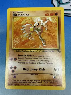 Hitmonlee 22/62 Fossil Unlimited Non Holo Vintage WOTC Pokemon Card - Image 1