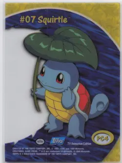 Pokemon Topps 2000 Squirtle #07 Blue Label PC4 Clear Card LP - Image 1