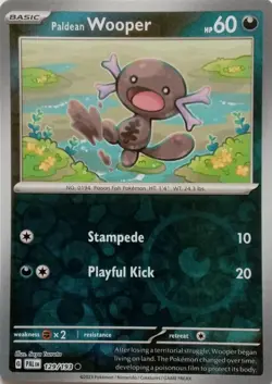 129/193 PALDEAN WOOPER REVERSE HOLO PALDEA EVOLVED POKEMON CARD - Image 1