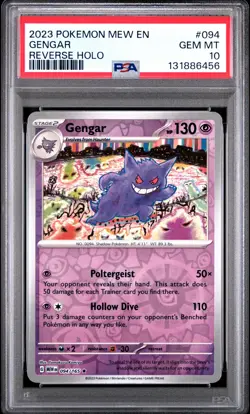 2023 POKEMON MEW EN-151 REVERSE HOLO #094 GENGAR PSA 10 - Image 1