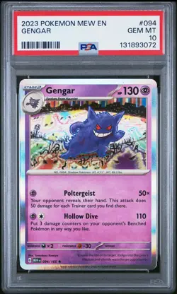 2023 POKEMON MEW EN-151 #094 GENGAR PSA 10 - Image 1