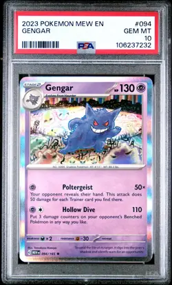 2023 POKEMON MEW EN-151 #094 GENGAR PSA 10 - Image 1