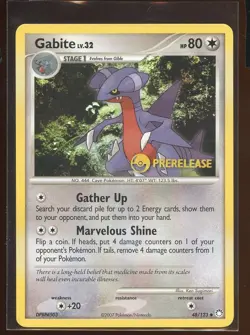 Gabite Prerelease Promo 48/123 Ex Diamond Pearl Mysterious Treasures Pokemon - Image 1