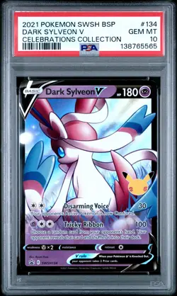 2021 POKEMON SWSH PROMO CELEBRATIONS COLLECTION #134 DARK SYLVEON V PSA 10 - Image 1