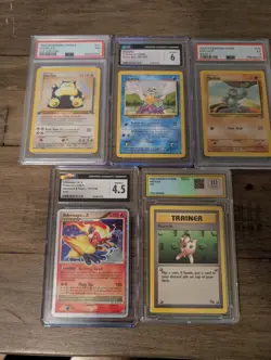 Pokemon Vintage Graded Lot - 5 Slabs Snorlax 1st Ed PSA 7, Infernape Lv X - Image 1