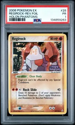 PSA 1 Regirock 28/110 EX Holon Phantoms Stamped Reverse Holo Pokemon 2006 PR - Image 1