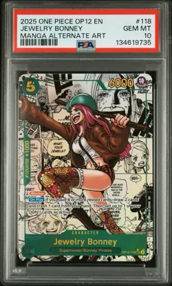 2025 ONE PIECE MANGA ALTERNATE ART OP12-118 JEWELRY BONNEY PSA 10 - Image 1
