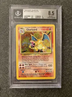 🔥 STRONG BGS 8.5 NM Charizard Base Set Unlimited Holo Pokemon Card 4/102 - Image 1