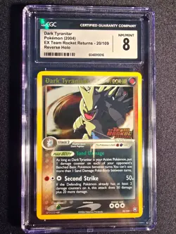 Pokemon TCG Dark Tyranitar 20/109 Team Rocket Returns Reverse Holo stamped CGC 8 - Image 1