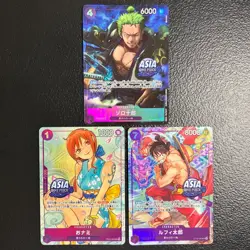One Piece Treasure Chest Vol.1 Promo Cards Zoro Luffy Nami EXCLUSIVE Asia Stamp - Image 1