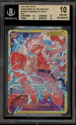 One Piece CCG Monkey.D.Luffy Awakening of the New Era SEC OP05-119 BGS 10 - Image 1