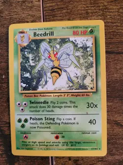 Pokemon TCG - Beedrill 17/102 - Rare Unlimited - Base Set Unlimited [Near Mint] - Image 1