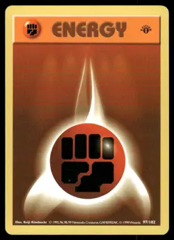 Pokemon Cards Fighting Energy 97/102 1ST EDITION Base Set Shadowless NM - Image 1