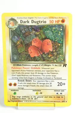 Pokemon card TCG Dark Dugtrio 6/82 Holo Rare Team Rocket 2000 English MP - Image 1
