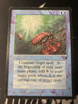 Magic the Gathering Mana Drain Legends Regular Card MP Condition - Image 1