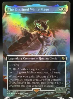 The Destined White Mage 444 - Borderless Foil - MTG: Final Fantasy - NM✨ - Image 1