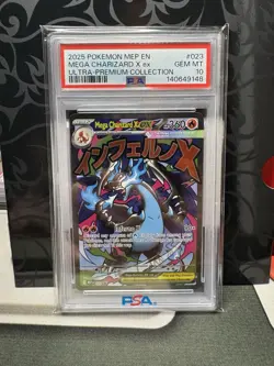 2025 Pokemon Mega MEP Mega Charizard X EX Ultra Premium Black Star PSA 10 - Image 1