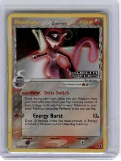 2005 Pokemon—Mewtwo #12 EX Delta Species—Rare Holo Damage - Image 1