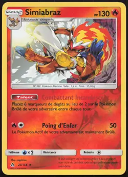 Carte Pokemon Simiabraz 23/156 Reverse Ultra-Prisme Francais - Image 1