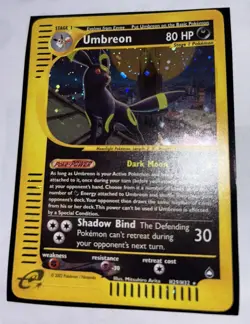 Pokemon TCG Umbreon 80 HP Aquapolis Holo Rare H29/H32 English 2002 - Image 1