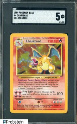 TCG 1999 Pokemon Base Set #4/102 Charizard Holo SGC 5 EX - Image 1
