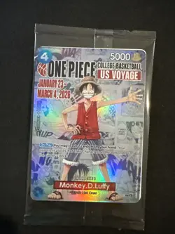 One Piece Monkey.D.Luffy College Basketball US Voyage Promo Card Luffy Sealed - Image 1