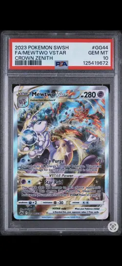 Mewtwo Vstar GG44/GG70 Crown Zenith Pokemon TCG PSA 10 Gem Mint - Image 1