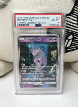 PSA 8 Mewtwo GX (Secret Shining) 78/73 Shining Legends Holo Pokemon TCG Alt Art - Image 1