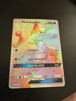 Secret Rare Rainbow Mewtwo GX 76/73 Pokemon TCG - Shining Legends NM - Image 2