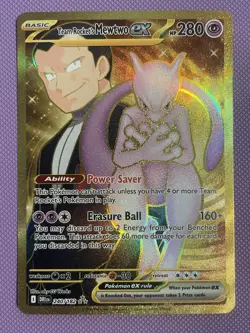 Pokemon Team Rockets Mewtwo EX 240/182 Gold Hyper Rare TCG Card - Image 1