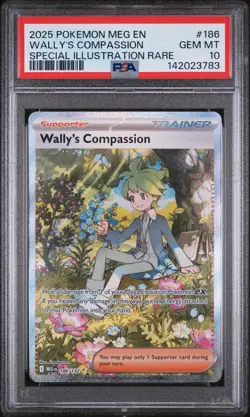 2025 Pokemon MEG EN Wally’s Compassion 186 Special Illustration Rare PSA 10 - Image 1