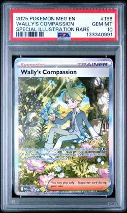 2025 POKEMON MEG SPECIAL ILLUSTRATION RARE #186 WALLY'S COMPASSION PSA 10 - Image 1