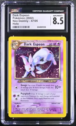 2002 POKEMON NEO DESTINY - HOLO #4/105 DARK ESPEON CGC 8.5 - Image 1