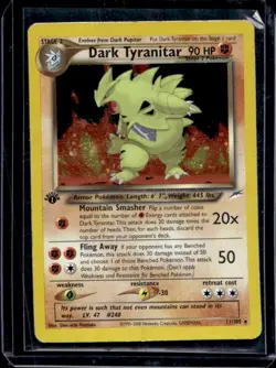 2002 Pokemon Neo Destiny 1st Edition Dark Tyranitar Holo Rare #11/105 - Image 1