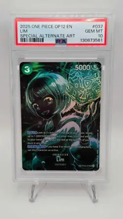 2025 ONE PIECE OP12-LEGACY OF THE MASTER SPECIAL ALTERNATE ART #037 LIM PSA 10 - Image 1