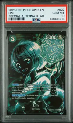 2025 ONE PIECE OP12-LEGACY OF THE MASTER SPECIAL ALTERNATE ART #037 LIM PSA 10 - Image 1