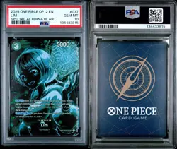 2025 ONE PIECE OP12-LEGACY OF THE MASTER SPECIAL ALTERNATE ART #037 LIM PSA 10 - Image 1