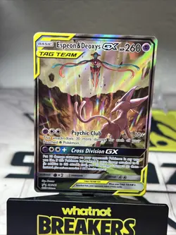 Pokemon TCG Espeon & Deoxys GX SM240 Pokemon Sun and Moon Promo Tag Team - Image 3