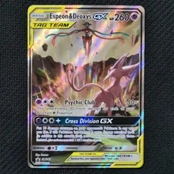 NM Espeon & Deoxys GX SM240 Tag Team Promo Alternate Art Pokemon TCG - Image 1