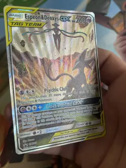 NM Espeon & Deoxys GX SM240 Tag Team Promo Alternate Art Pokemon TCG - Image 2