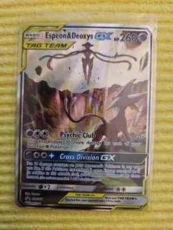 Espeon & Deoxys GX SM240 Tag Team Sun & Moon Black Star Promo Pokemon TCG - Image 1